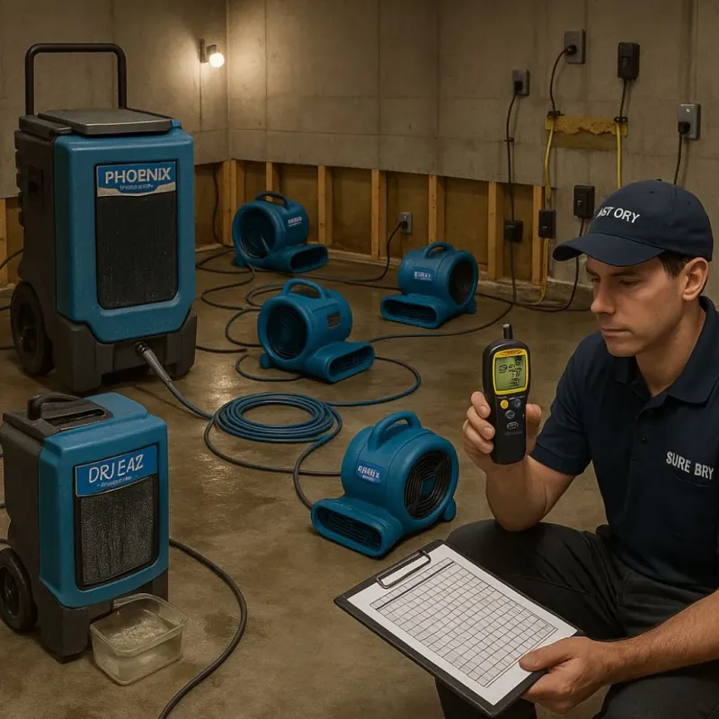 Structural Drying and Dehumidification process in Flat Rock, NC